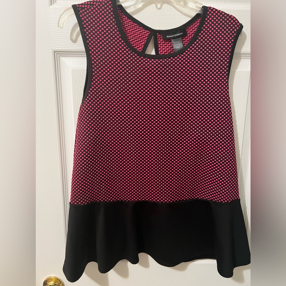 Peplum hot pink and black shirt